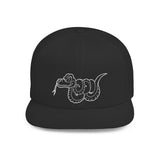 Snake Outline Snapback Hat — Minimalist Reptile Streetwear