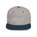 Snake Outline Snapback Hat — Minimalist Reptile Streetwear