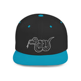 Snake Outline Snapback Hat — Minimalist Reptile Streetwear