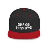 Snake Fingers Flat Bill Snapback Hat — BJJ Streetwear Cap