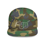 Snake Outline Snapback Hat — Minimalist Reptile Streetwear