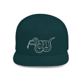 Snake Outline Snapback Hat — Minimalist Reptile Streetwear