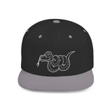 Snake Outline Snapback Hat — Minimalist Reptile Streetwear