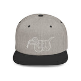 Snake Outline Snapback Hat — Minimalist Reptile Streetwear
